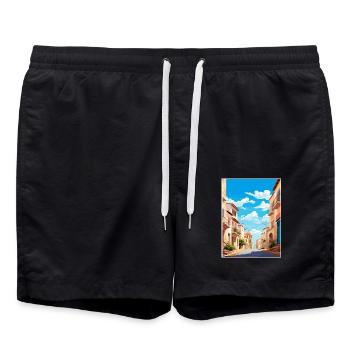 Palma Nova Spanien Vintage Reiseposter Souvenir - Badeshorts - Schwarz - Vorne - AI Model Male 185 light (185cm)