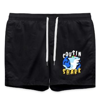Cousin Hai-Liebhaber Meeresbiologie Meerestier - Badeshorts - Schwarz - Vorne - AI Model Male 185 light (185cm)