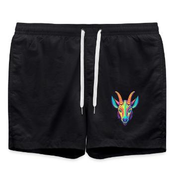 Oryx Buntes Aquarell Cartoon Kawaii Tier - Badeshorts - Schwarz - Vorne - AI Model Male 185 light (185cm)