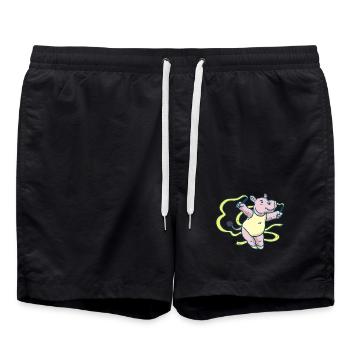 Turnfreudiges Flusspferd Turner - Badeshorts - Schwarz - Vorne - AI Model Male 185 light (185cm)