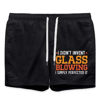 Meister der Glasbläserkunst Blasrohr Glasbläser - Badeshorts - Schwarz - Vorne - AI Model Male 185 light (185cm)
