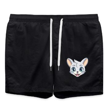 Donskoy Katze Karikatur Aquarell Illustration - Badeshorts - Schwarz - Vorne - AI Model Male 185 light (185cm)