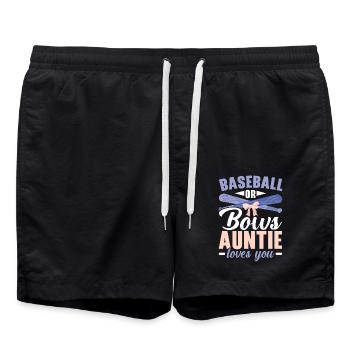 Baseball oder Bögen Tante liebt dich Baby Reveal - Badeshorts - Schwarz - Vorne - AI Model Male 185 light (185cm)