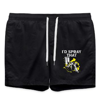 Karosserielackierer Jemand muss es tun - Badeshorts - Schwarz - Vorne - AI Model Male 185 light (185cm)
