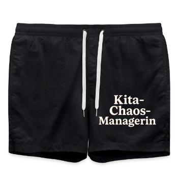 Kita Chaos Managerin (hellbeige) - Badeshorts - Schwarz - Vorne - AI Model Male 185 light (185cm)