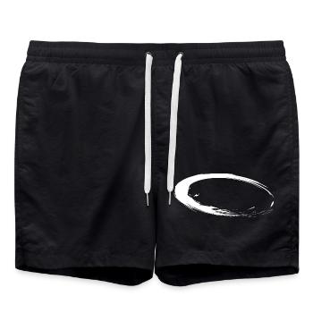 Kreis liegend Kreis Design Form in Weiß Vektor Neu - Badeshorts - Schwarz - Vorne - AI Model Male 185 light (185cm)