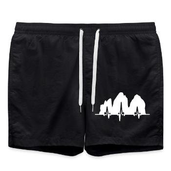 Drei Zinnen Herzschlag - Badeshorts - Schwarz - Vorne - AI Model Male 185 light (185cm)