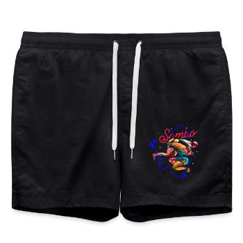 Bärenstarker Sambo Selbstverteidiger - Badeshorts - Schwarz - Vorne - AI Model Male 185 light (185cm)