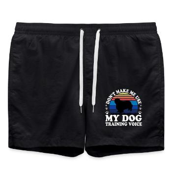 Klempner Spaniel Hund Liebe Silhouette Vintage Sonnenuntergang - Badeshorts - Schwarz - Vorne - AI Model Male 185 light (185cm)