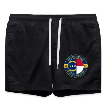 Jacksonville North Carolina Flagge USA Souvenir - Badeshorts - Schwarz - Vorne - AI Model Male 185 light (185cm)