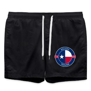 Killeen Texas Flagge USA Reise Souvenir Abzeichen - Badeshorts - Schwarz - Vorne - AI Model Male 185 light (185cm)