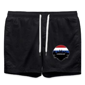 Eindhoven Niederlande Flagge Skyline Silhouette Trav - Badeshorts - Schwarz - Vorne - AI Model Male 185 light (185cm)
