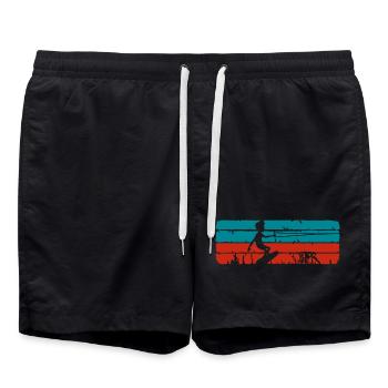 T-Shirt I Kitesurf und du - Badeshorts - Schwarz - Vorne - AI Model Male 185 light (185cm)