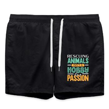 Tiere zu retten ist kein Hobby, sondern eine Passi - Badeshorts - Schwarz - Vorne - AI Model Male 185 light (185cm)