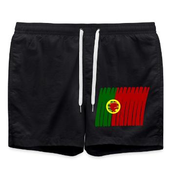 Portugal Lissabon Flag Flagge painted gemalt - Badeshorts - Schwarz - Vorne - AI Model Male 185 light (185cm)