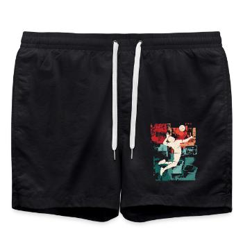Volleyball Spieler Volleyballspieler Volleyballer - Badeshorts - Schwarz - Vorne - AI Model Male 185 light (185cm)