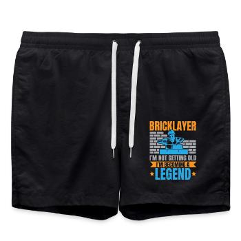 Maurer Ich werde nicht alt, ich bin eine Legende - Badeshorts - Schwarz - Vorne - AI Model Male 185 light (185cm)