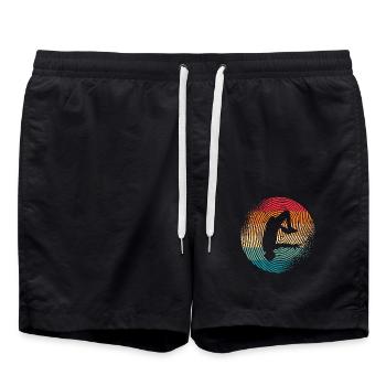Parkour Freerunning Fingerabdruck Parkourläufer - Badeshorts - Schwarz - Vorne - AI Model Male 185 light (185cm)