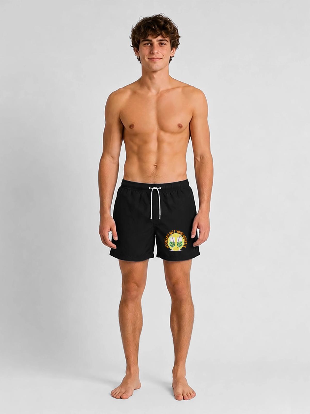 Feuchte deine Pfeife an - Badeshorts - Schwarz - Vorne - AI Model Male 185 light (185cm)