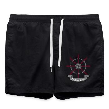 Steuerrad 3-farbig - Badeshorts - Schwarz - Vorne - AI Model Male 185 light (185cm)