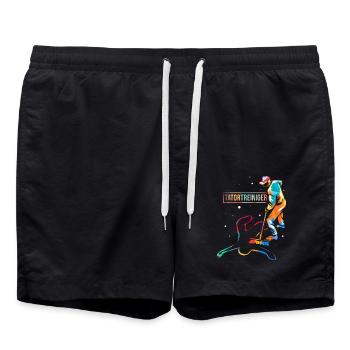 Diskreter Tatortreiniger Blutspur - Badeshorts - Schwarz - Vorne - AI Model Male 185 light (185cm)
