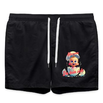 Hurra - Da bin da / Mädchen - Badeshorts - Schwarz - Vorne - AI Model Male 185 light (185cm)