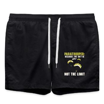Fallschirmjäger Fallschirmspringen Fallschirmsprin - Badeshorts - Schwarz - Vorne - AI Model Male 185 light (185cm)