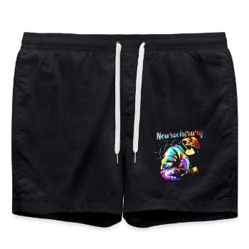 Mutige Neurochirurgin Gehirnchirurgie - Badeshorts - Schwarz - Vorne - AI Model Male 185 light (185cm)