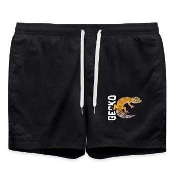 Wissbegieriger Gecko Terrarium - Badeshorts - Schwarz - Vorne - AI Model Male 185 light (185cm)