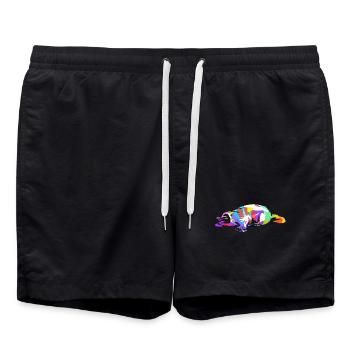 Neugieriges Schnabeltier Australien - Badeshorts - Schwarz - Vorne - AI Model Male 185 light (185cm)