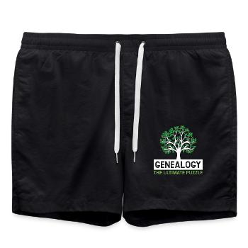 Genealogie Das ultimative Rätsel Genealogen - Badeshorts - Schwarz - Vorne - AI Model Male 185 light (185cm)