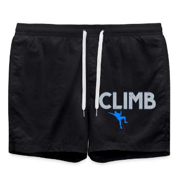 Boulderer Felskletterer Bergsteigen Bouldern - Badeshorts - Schwarz - Vorne - AI Model Male 185 light (185cm)