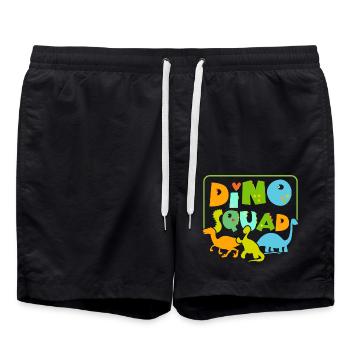 Dino Squad Zukünftiger Paläontologe Dinosaurier Di - Badeshorts - Schwarz - Vorne - AI Model Male 185 light (185cm)