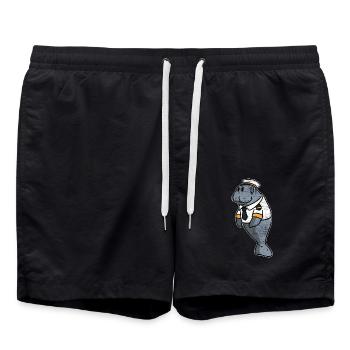 Hochseetaugliche Seekuh Kapitän - Badeshorts - Schwarz - Vorne - AI Model Male 185 light (185cm)