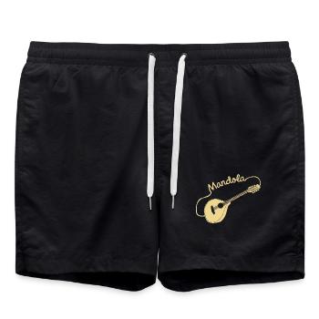 Schwungvolle Mandola Zupforchester - Badeshorts - Schwarz - Vorne - AI Model Male 185 light (185cm)
