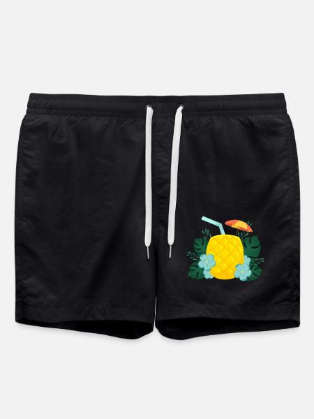 Ananas Drink - Tropischer Cocktail Sommer - Badeshorts - Schwarz