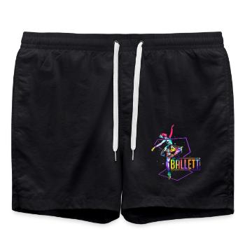 Elegante Ballett Choreographie - Badeshorts - Schwarz - Vorne - AI Model Male 185 light (185cm)