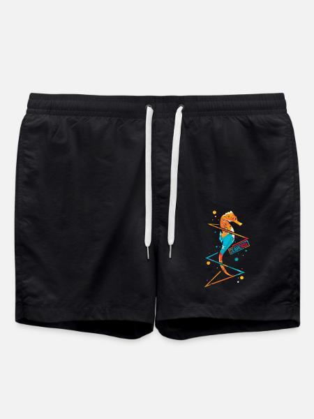 Seepferdchen Seepferd Hippocampus Hippo Polygon - Badeshorts - Schwarz