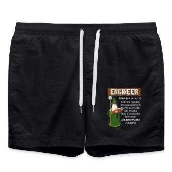 Witziger Ingenieur Hexenmeister - Badeshorts - Schwarz - Vorne - AI Model Male 185 light (185cm)
