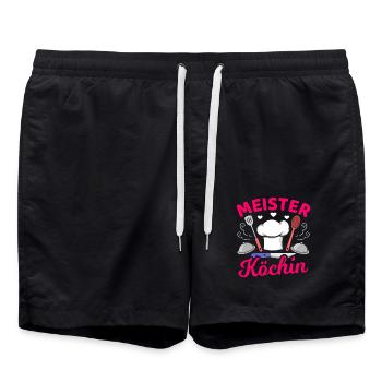 Meisterköchin Kochen Köchin Sterneköchin Küche - Badeshorts - Schwarz - Vorne - AI Model Male 185 light (185cm)