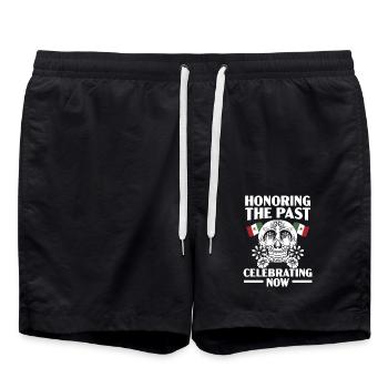 Honoring the past celebrating now Dia De Muertos - Badeshorts - Schwarz - Vorne - AI Model Male 185 light (185cm)