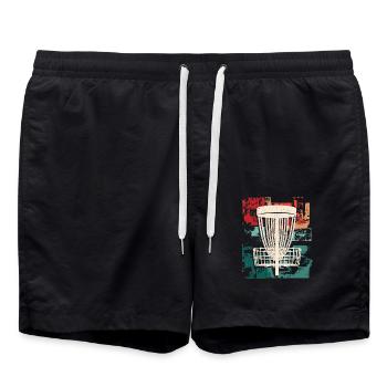Discgolf Disc Golf Jungen Discgolfer Herren - Badeshorts - Schwarz - Vorne - AI Model Male 185 light (185cm)