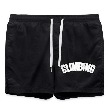 Climbing Schriftzug Kletterer Bouldern Klettern - Badeshorts - Schwarz - Vorne - AI Model Male 185 light (185cm)