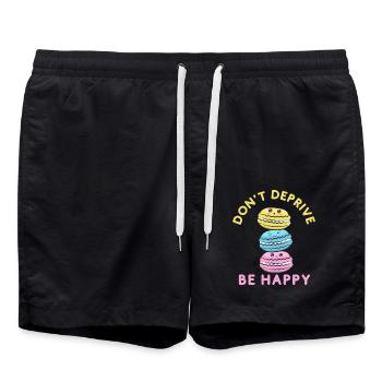NICHT BERAUBEN SEI GLÜCKLICH - Badeshorts - Schwarz - Vorne - AI Model Male 185 light (185cm)