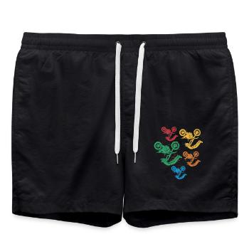 Motocross Motorrad Kinder Dirt Biker Mädchen - Badeshorts - Schwarz - Vorne - AI Model Male 185 light (185cm)