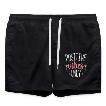 Positive Vibes Only Hearth lebt gut - Badeshorts - Schwarz - Vorne - AI Model Male 185 light (185cm)