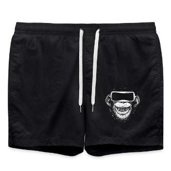 Virtual Reality Brille Gaming Gamer Realität - Badeshorts - Schwarz - Vorne - AI Model Male 185 light (185cm)