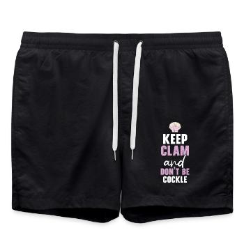 Keep Calm And Don't Be Cockle Shell Beachcombing - Badeshorts - Schwarz - Vorne - AI Model Male 185 light (185cm)