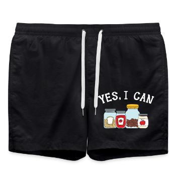 Ja, ich kann Lebensmittel einmachen Einmachen in D - Badeshorts - Schwarz - Vorne - AI Model Male 185 light (185cm)