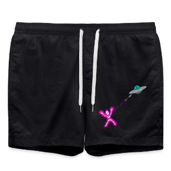 Ufo Alien Laser - Badeshorts - Schwarz - Vorne - AI Model Male 185 light (185cm)